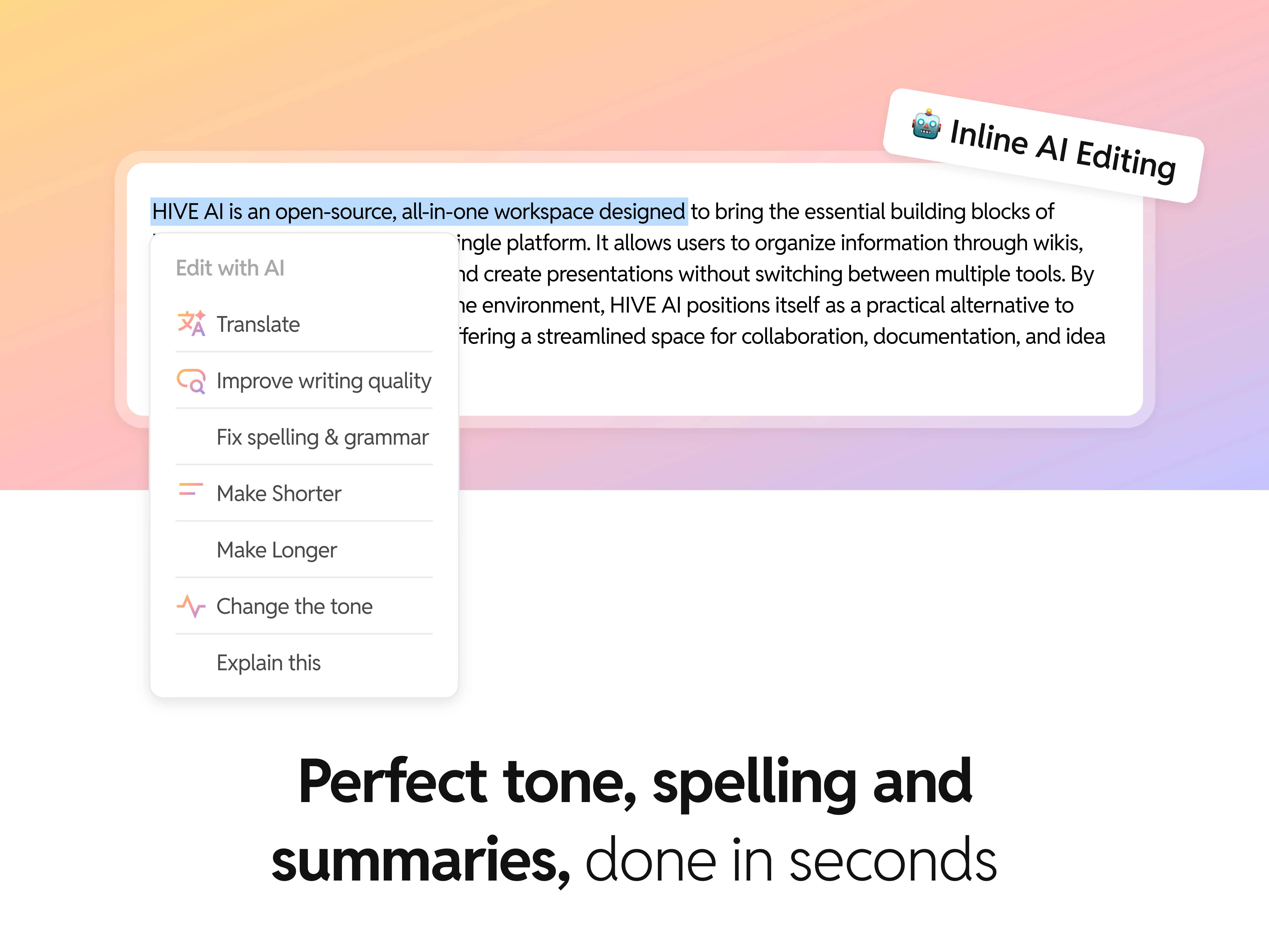Hive AI deck — Slide 5: How the AI helps