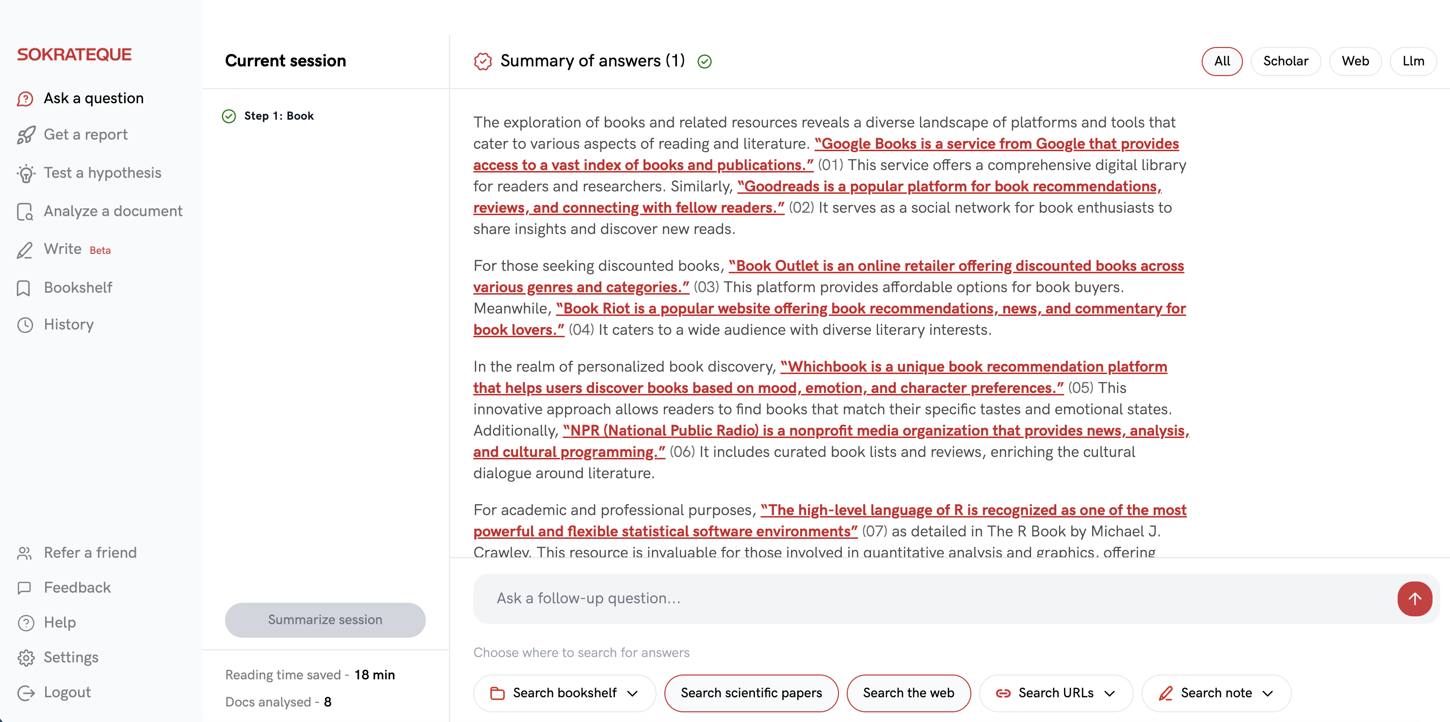 Sokrateque.ai Interface